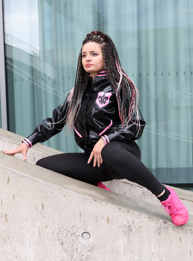 Women's Bomber Jacket with Inner Fabric Lining