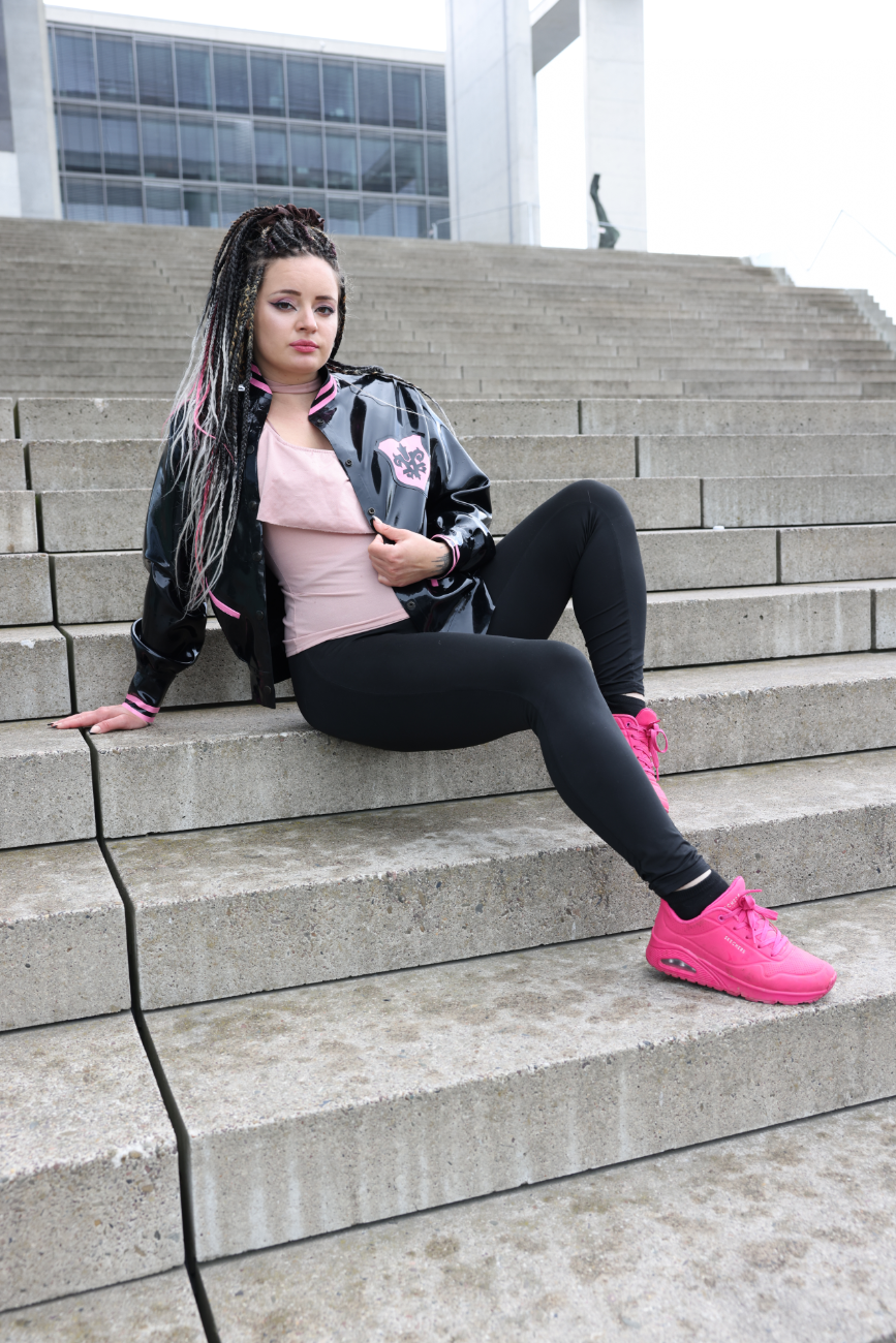 Women's Bomber Jacket with Inner Fabric Lining