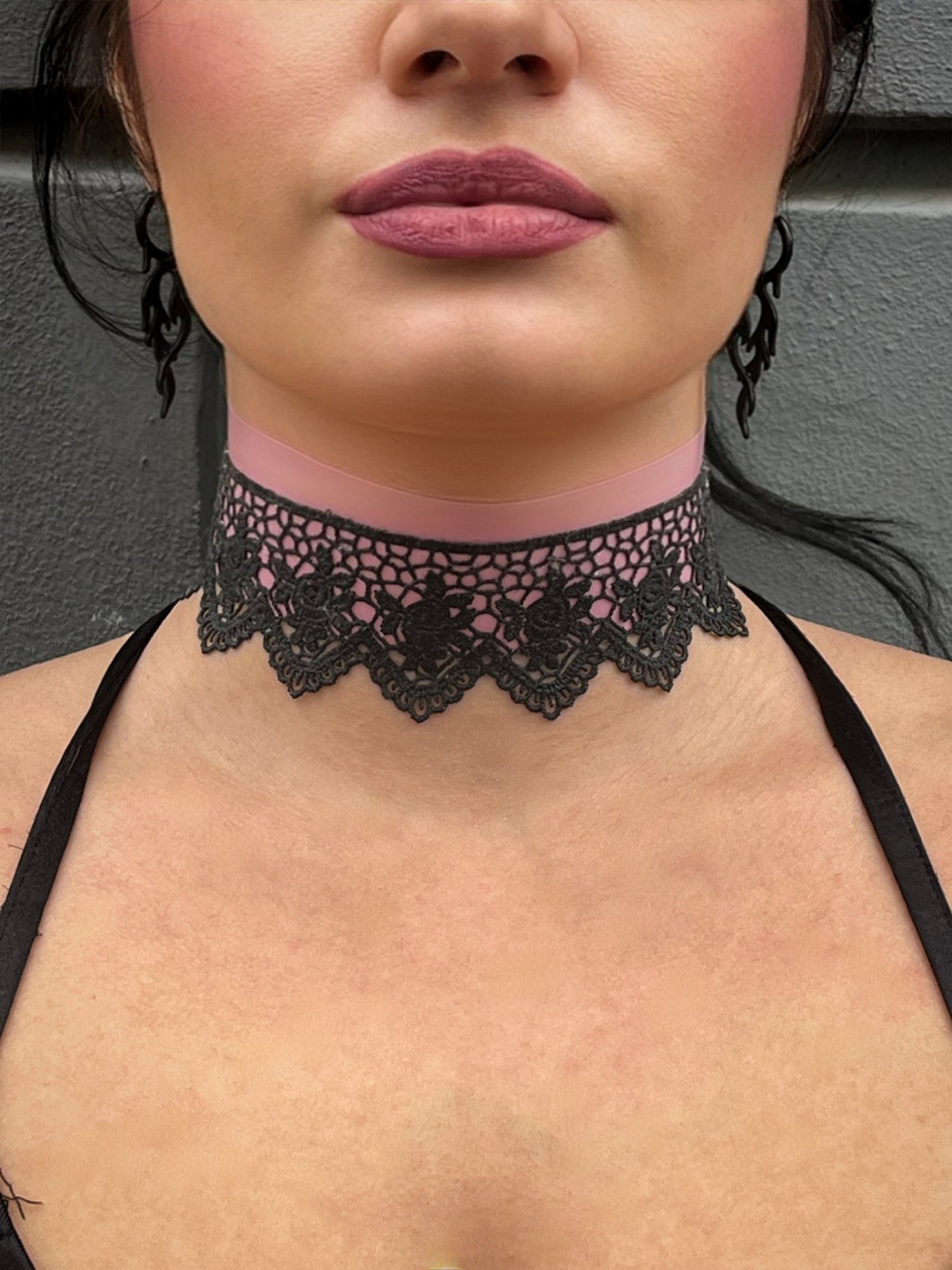 Women's Latex Lace Elegant Choker