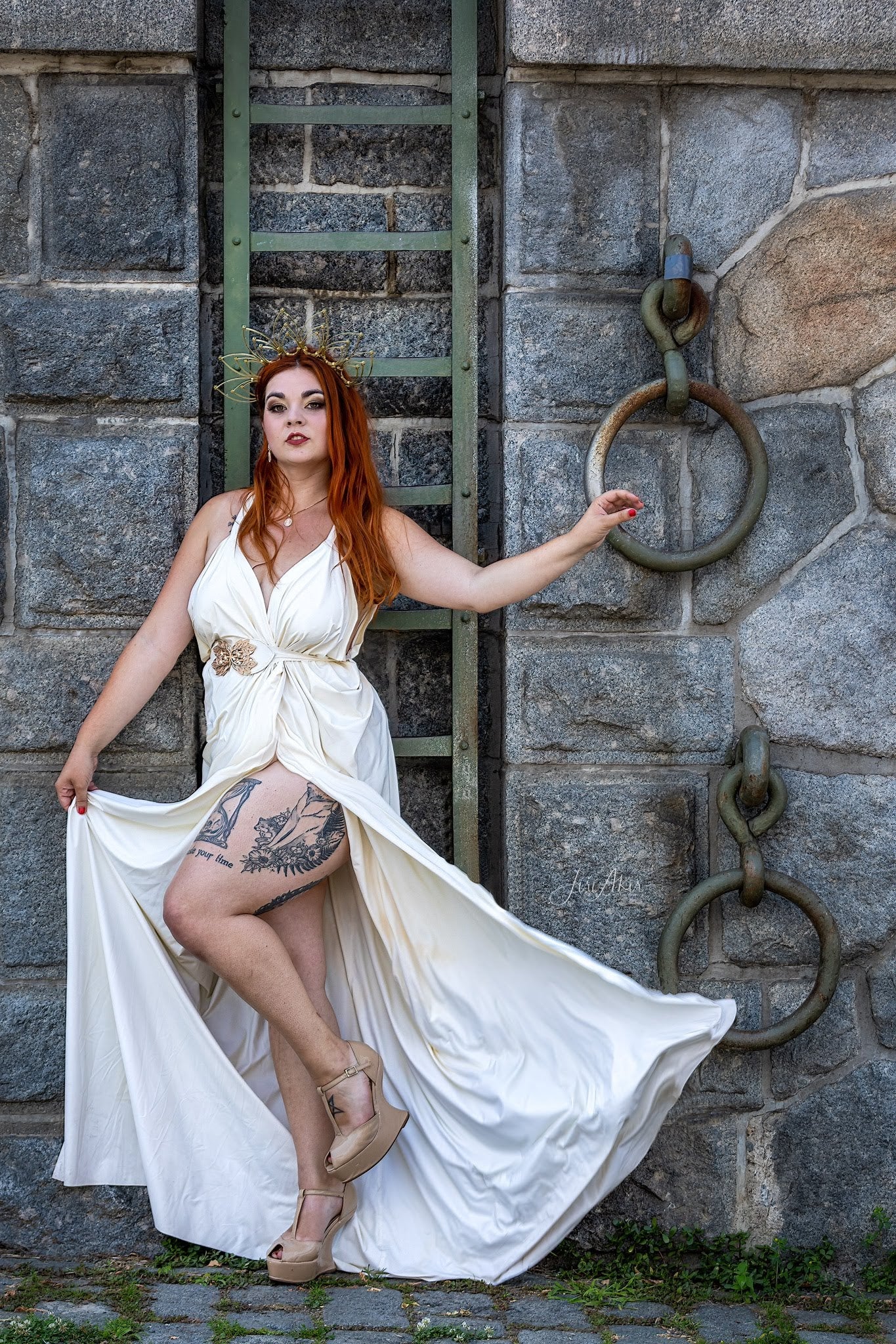 "Athena" Unisize Latex Greek Goddess Toga (Wrap Dress) with Belt