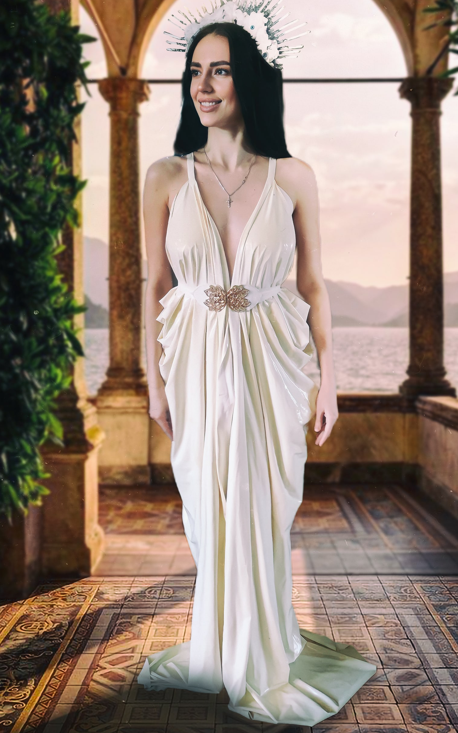 Athena Unisize Latex Greek Goddess Toga (Wrap Dress) with Belt Athena Unisize Latex Greek Goddess Toga (Wrap Dress) with Belt