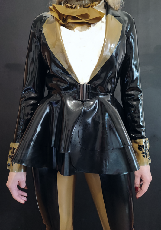 "Duchess" Open Suit Blazer Jacket & Double-layered Peplum Circle Skirt