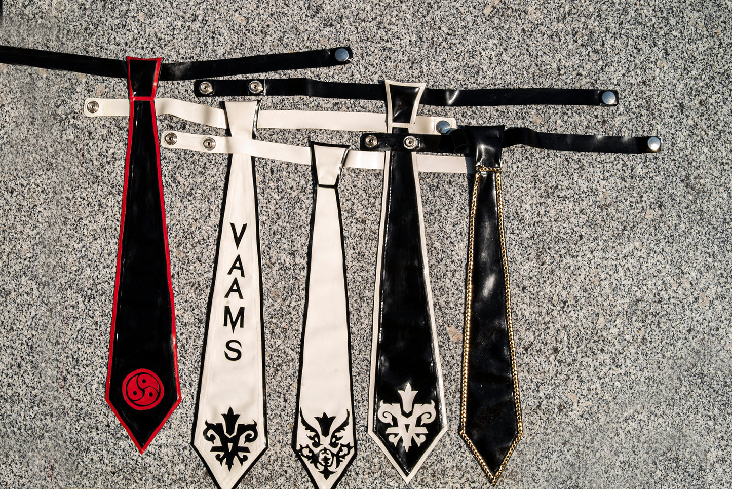 Black & White Latex Tie with KV Logo