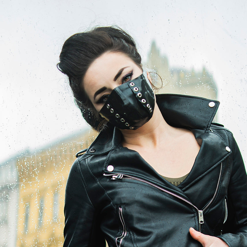 "Black Metal" Latex Facemask with Inner Filter