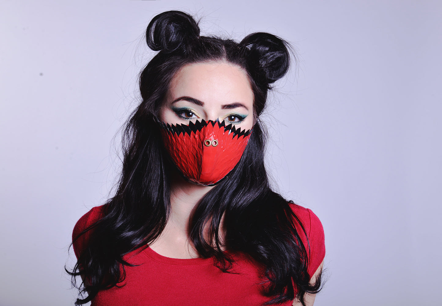 "Dragon Skin" Red Latex Facemask with Inner Filter
