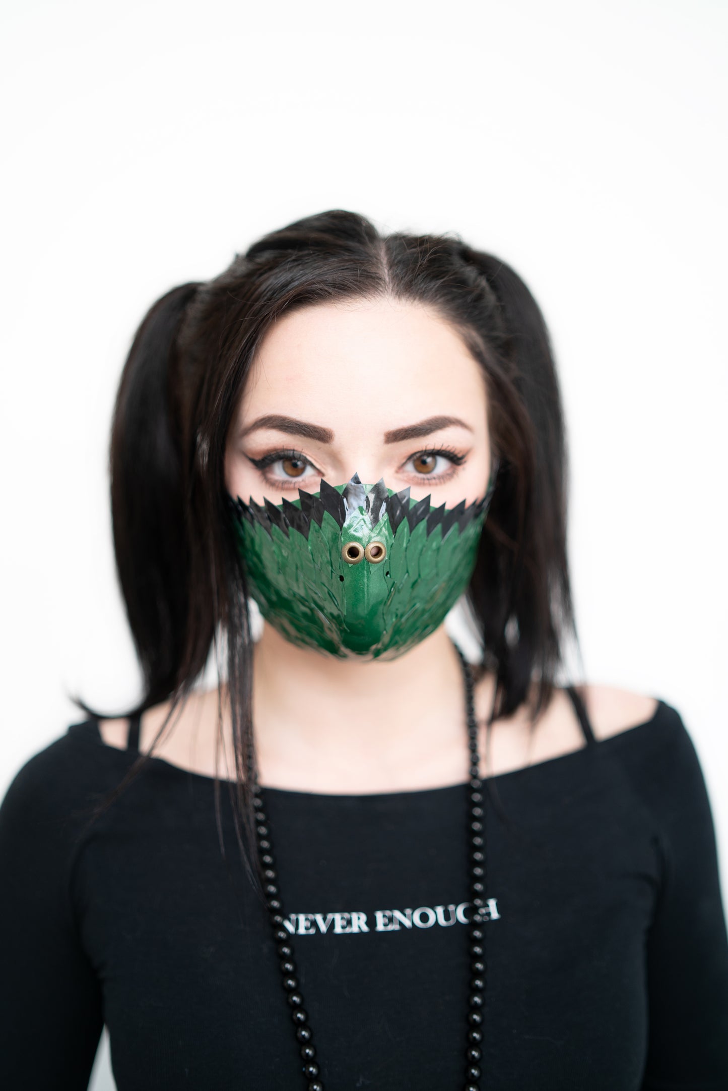 "Dragon Skin" Green Latex Facemask with Inner Filter
