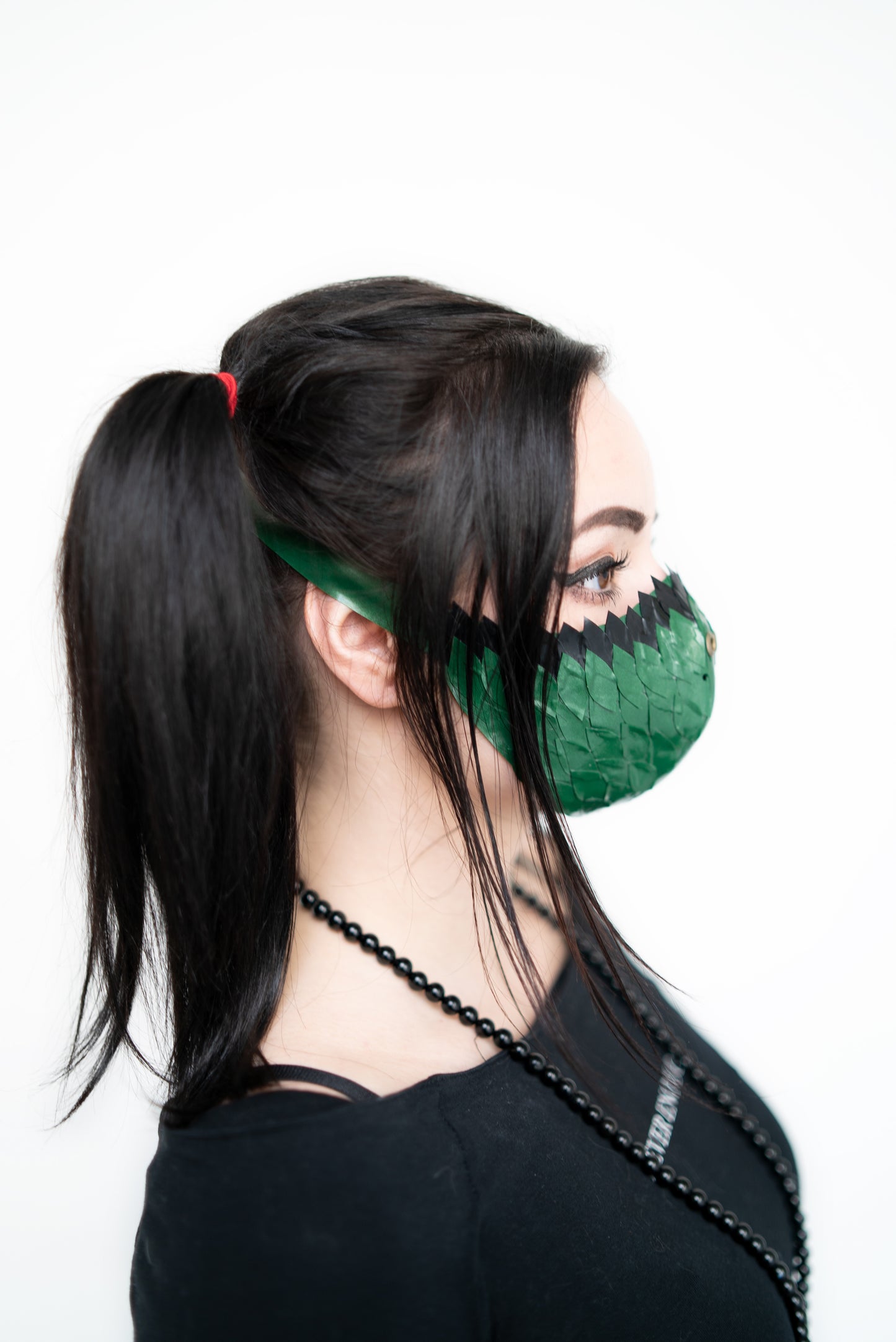 "Dragon Skin" Green Latex Facemask with Inner Filter