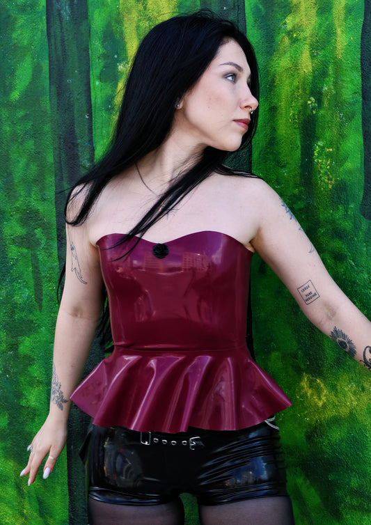 "Amara" Latex Peplum Top