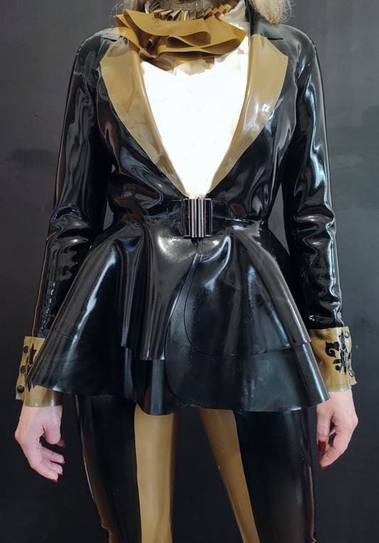 "Duchess" Open Suit Blazer Jacket with double layered peplum circle skirt