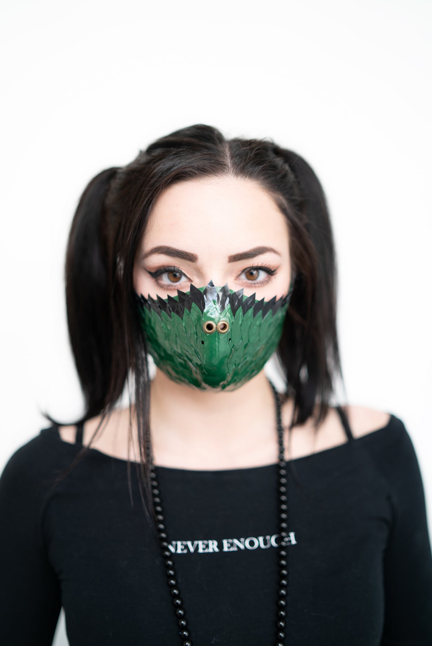 "Dragon Skin" Latex facemask with inner filter green